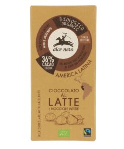 Alce Nero BIO Mogyorós táblás tejcsokoládé 100g