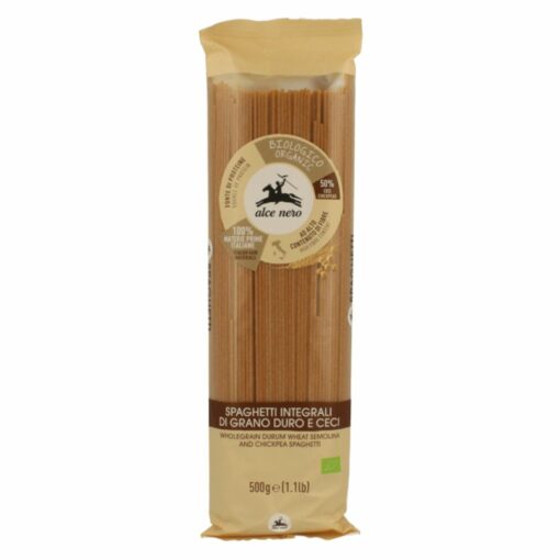 Alce Nero BIO Teljes kiőrlésű durum-csicseriborsó spagetti 500g