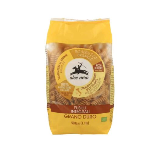 Alce Nero BIO Teljes kiőrlésű fusilli (csavart orsó) 500g