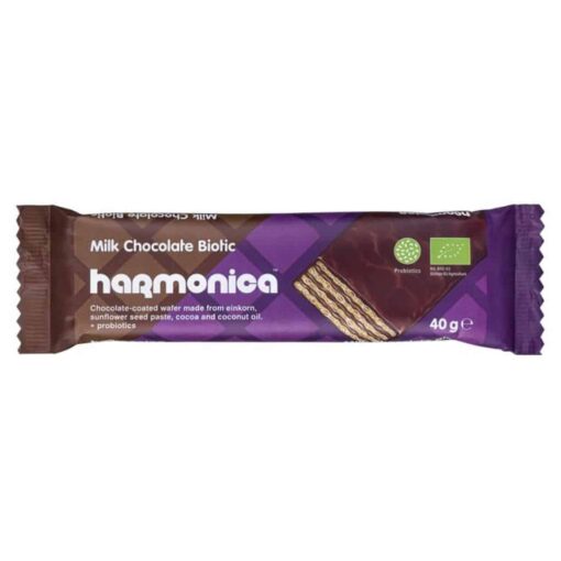 Harmonica BIO Nápolyi tejcsokival bevonva, probiotikumokkal 40g