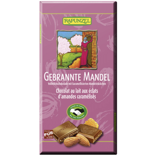 Rapunzel Tejcsokoládé mézes mandulás grillázzsal BIO 100g