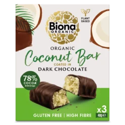 Biona BIO Étcsokoládé szelet, kókusz 3x40g (120g)