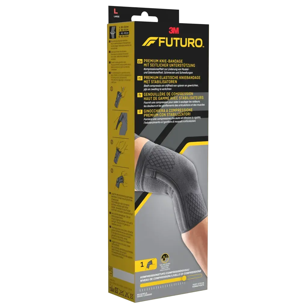 FUTURO Prémium kompressziós térdrögzítő stabilizátorokkal L 43,1–49,5 cm